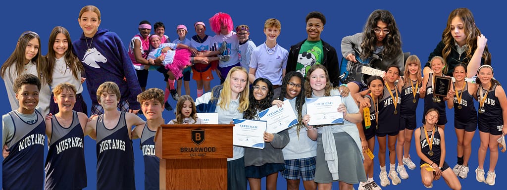 Collage of briarwood middle school students with the words "middle school" over the photos.